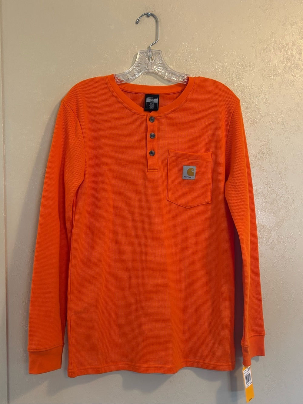 NWT Carhartt Boys' Long-Sleeve Henley Pocket T-Shirt sz L 14-16